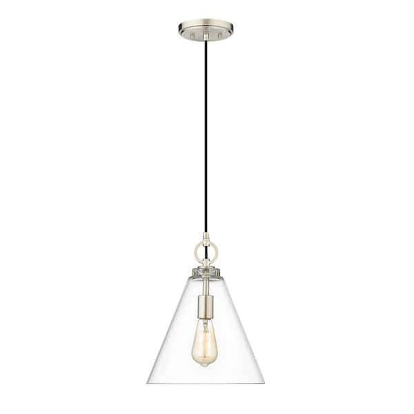 Unbranded Harper 11.5 in. 1-LightGlobe Pendant Matte Black with Clear Glass Shade