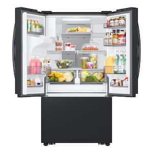 31 cu. ft. Mega Capacity 3-Door French Door Refrigerator with Four Types of Ice in Matte Black Steel