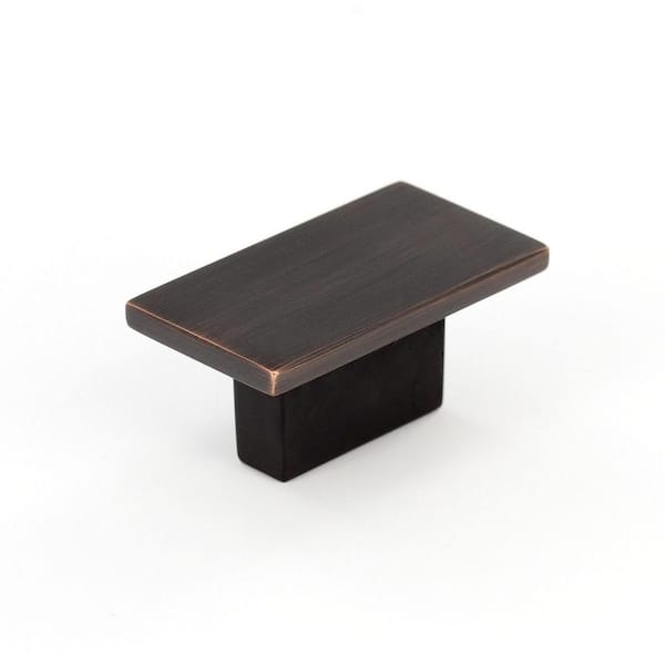 Richelieu Hardware Flemingdon Collection 1-9/16 in. (40 mm) Modern Brushed Oil-Rubbed Bronze Rectangle Cabinet Knob