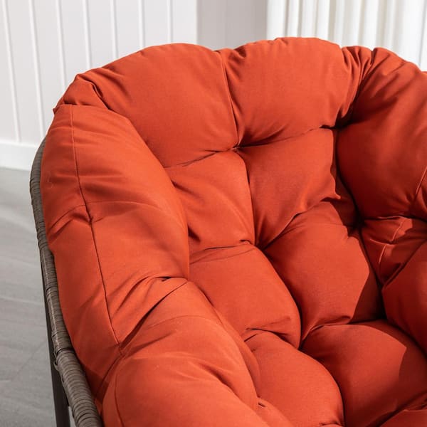 椅子 DULTON rocking chair argon orange Metal Outdoor Rocking Chair with Orange Cushion – Skonyon
