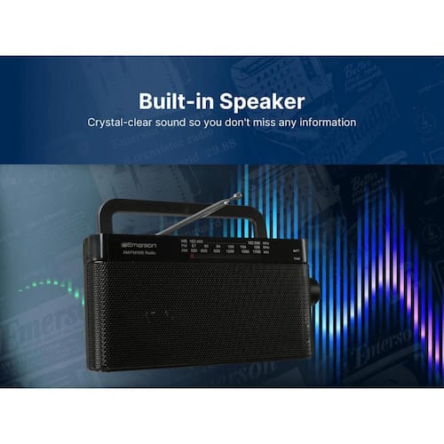 Black AM/FM/WB Radio with Telescopic Antenna Electronics