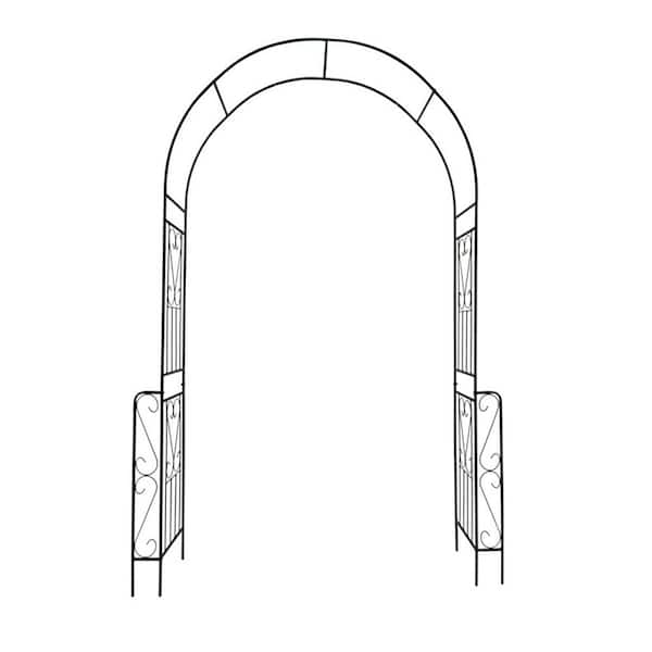 GAWEZA 94.5 in. x 55 in. Metal Climbing Plants Garden Arbor in Black