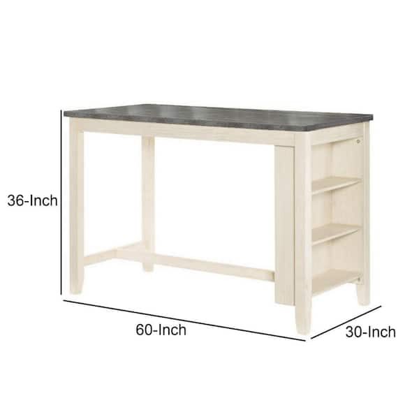 Modern Style 30 in. Cream and Gray Wooden 4 Legs Counter Height Dining  Table Set (Seats 4)