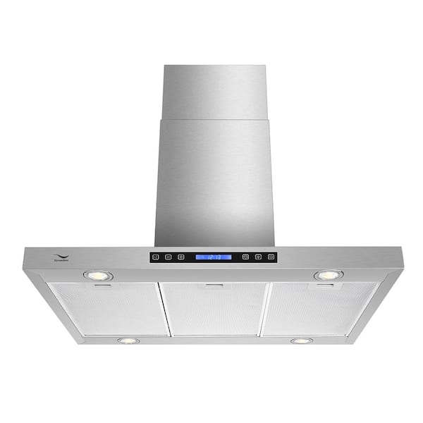 Streamline 36 in. Convertible Stainless Steel Island Mount Range Hood with Aluminum Mesh Filters, LED Lights, Touch Control