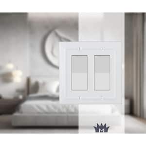Architectural 2-Gang Decorator/Rocker Wall Plate (Classic White)