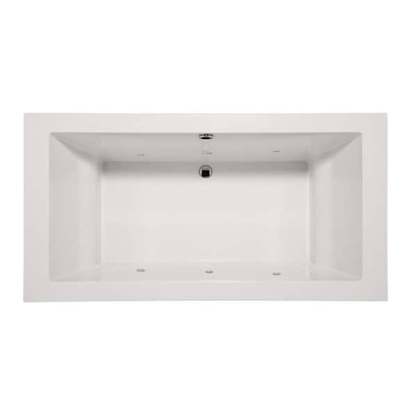 Hydro Systems Mellenie 70 in. x 36 in. Acrylic Rectangular Drop-In Combination Bathtub with Center Drain in White