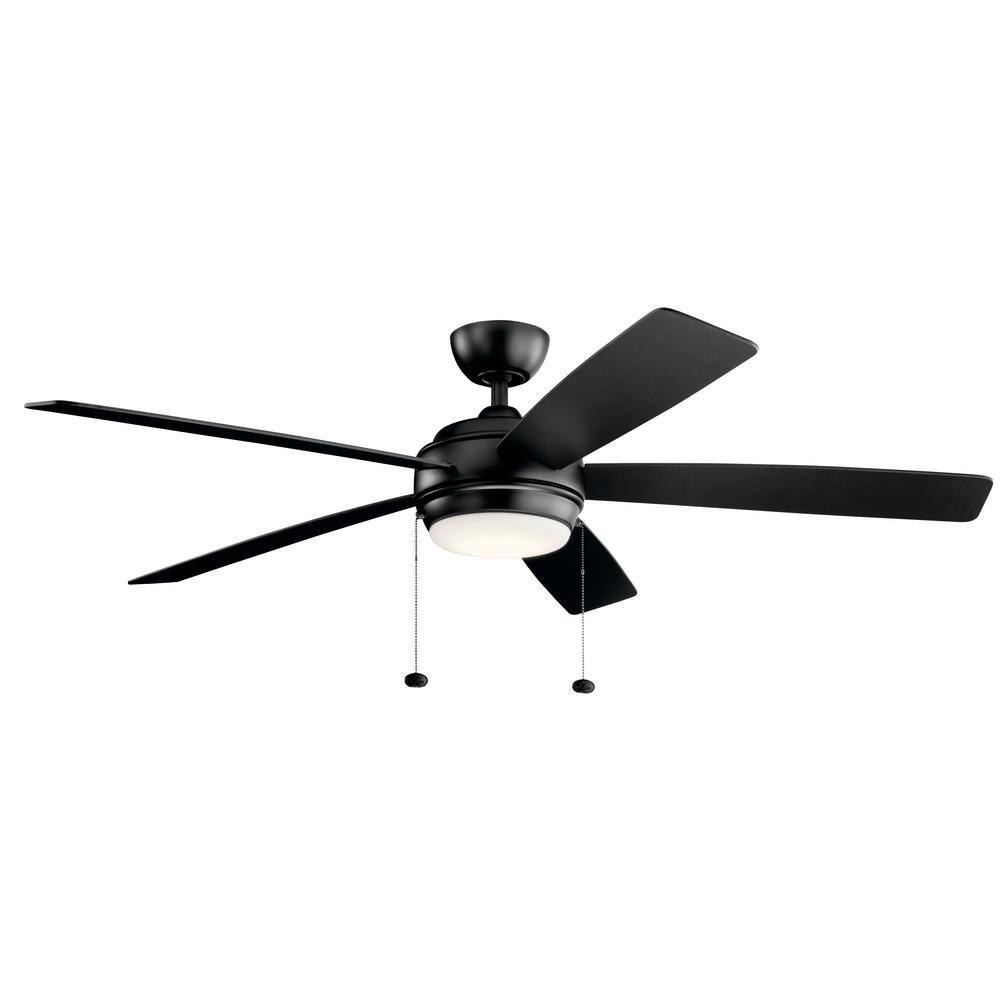 Starkk 60'' Black Steel Ceiling Fan with LED Light