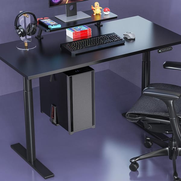 mount-it! 6.2 in. Black Deluxe CPU Mount with Sliding Track