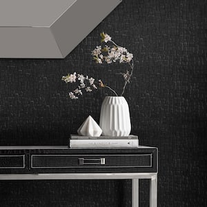 Serpentine Black Nonwoven Paper Paste the Wall Removable Wallpaper