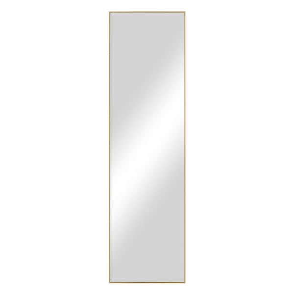 Unbranded 18 in. H x 63 in. W Rectangle Gold Metal Wall Mirror
