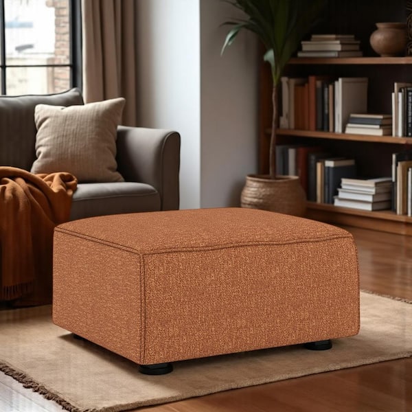 Nyhus Dockson Rust Fabric Square Medium Ottoman