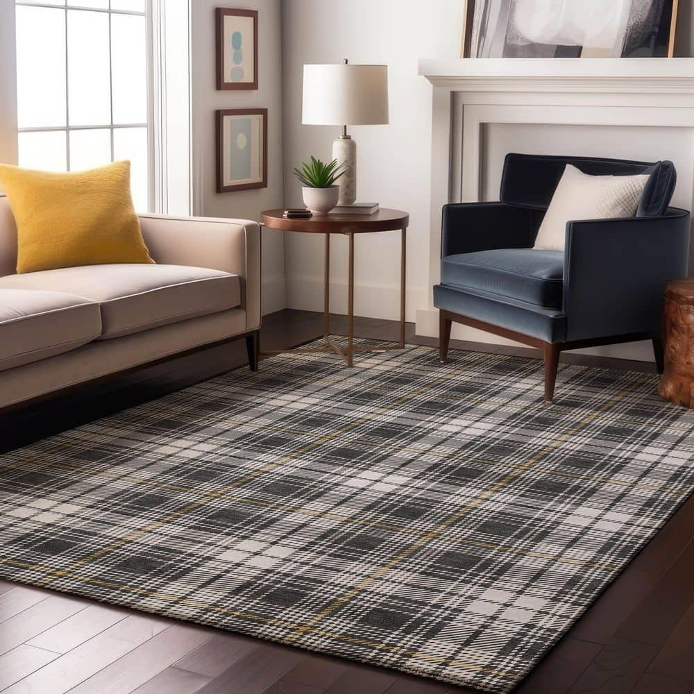 Mayfield Premium Machine Washable Abstract AMF993 Charcoal 3 ft. x 4 ft. Area Rug price history on PriceWatchPro