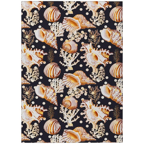 Addison Rugs Surfside Black 5 ft. x 7 ft. 6 in. Geometric Indoor/Outdoor Area Rug
