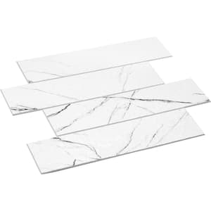 Macadam White Black Marble 11.81 in. x 10.82 in. 3.5mm Stone Peel and Stick Backsplash Tiles (8pcs/7.12 sq.ft Per Case)