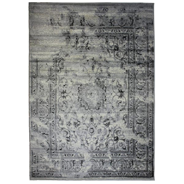 MSRUGS Ahwahnee Gray 4 ft. x 5 ft. Polypropylene Area Rug