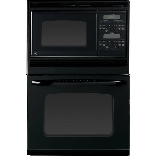 GE 30 in. Electric Wall Oven with Built-In Microwave in Black