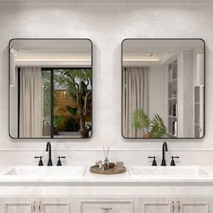 Vista 30 in. W x 36 in. H Rectangular Framed Wall Bathroom Vanity Mirror in Matte Black