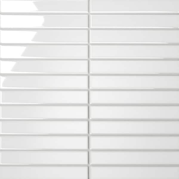 Le Cafe 12 in. x 12 in. White Porcelain Mosaic Tile (9.55 sq. ft. /Case)