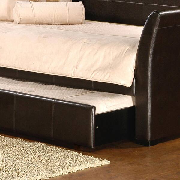 Hilale Furniture Montgomery Brown, Brown Leather Trundle Daybed