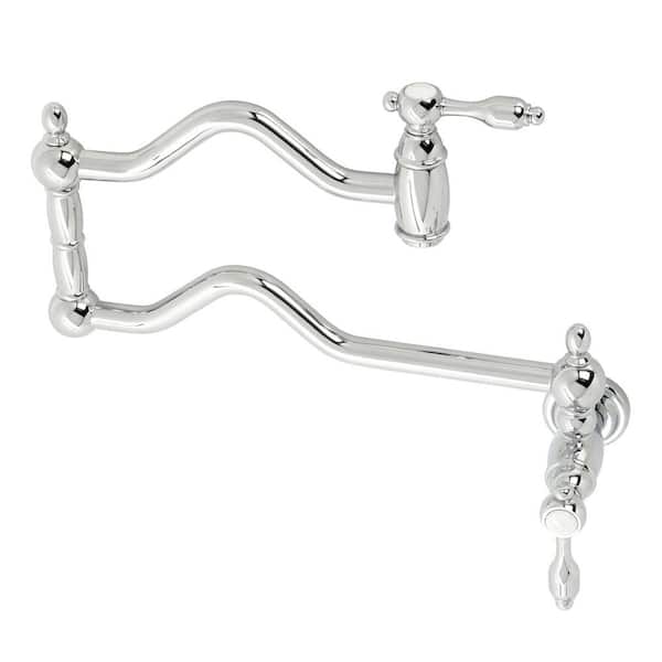 Kingston Brass Tudor Wall Mount Pot Filler Faucets in Polished Chrome
