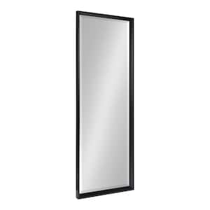 Small Rectangle Black Beveled Glass Contemporary Mirror (17.5 in. H x 49.5 in. W)