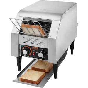 Commercial Conveyor Toaster 150 Slices/Hour Conveyor Belt Toaster Heavy Duty Stainless Steel Commercial Toaster Silver
