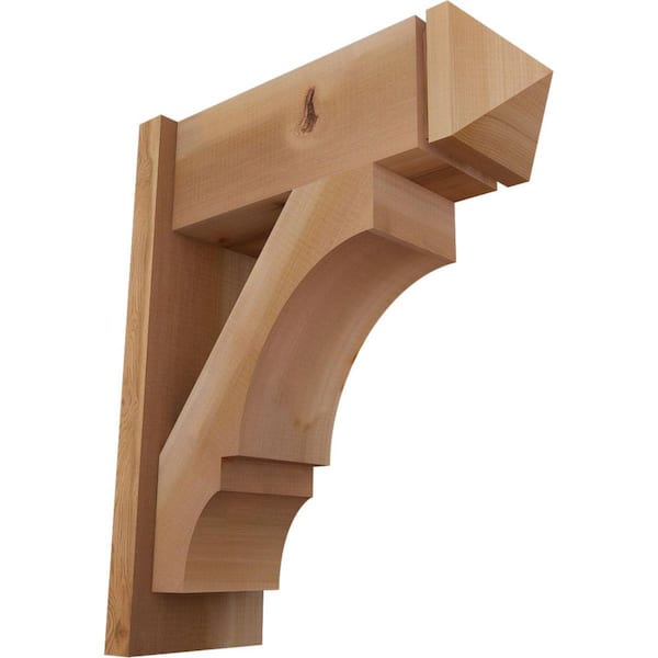 Ekena Millwork 8 in. x 24 in. x 20 in. Western Red Cedar Balboa Arts and Crafts Smooth Outlooker