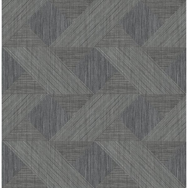 A-Street Prints Presley Black Tessellation Wallpaper Sample
