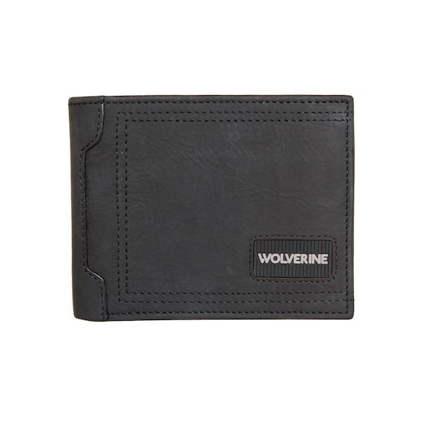 Rugged Full Grain Leather Bifold Wallet in Black