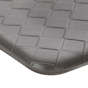 Dark Gray 17.5 in. x 60 in. PVC Basketweave Anti-Fatigue Mat