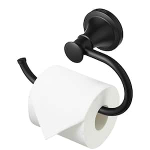 Wall Mounted Single Post Ring Shaped Toilet Paper Holder Toilet Paper Hanger in Matte Black