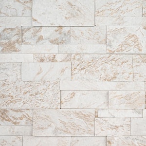 Royal White Ledger Panel 9 in. x 24 in. Splitface Quartzite Wall Tile (4.5 sq. ft./Case)