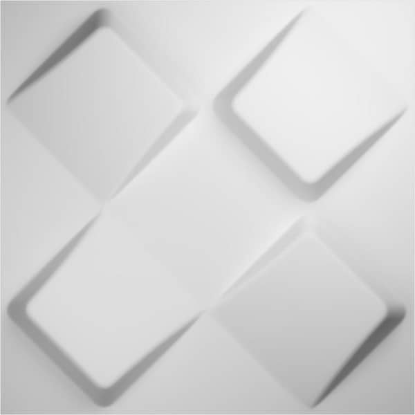 Ekena Millwork 1 in. x 19-5/8 in. x 19-5/8 in. White PVC Bradley EnduraWall Decorative 3D Wall Panel (2.67 sq. ft.)