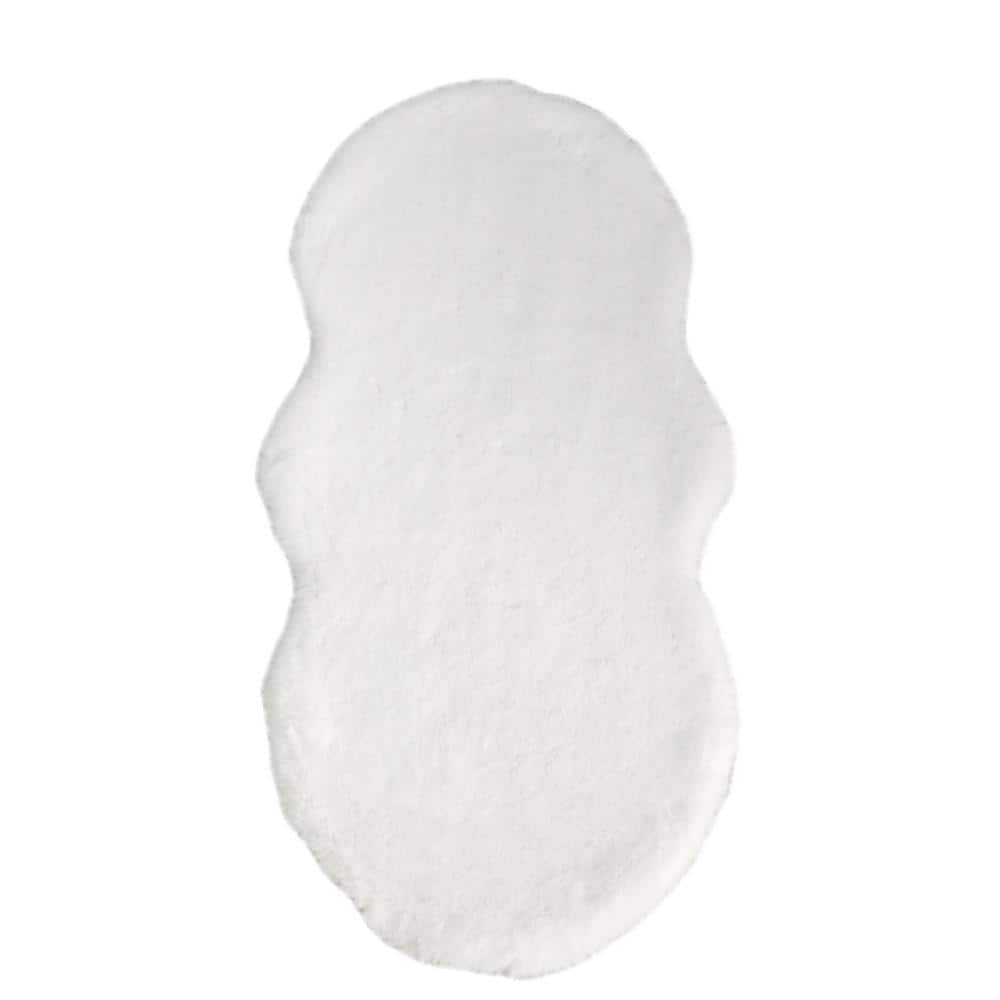 White Rabbit Fur Rug iliebe Mmlior White 2 ft. x 4 ft. Soft Faux Rabbit Fur Specialty Area ...