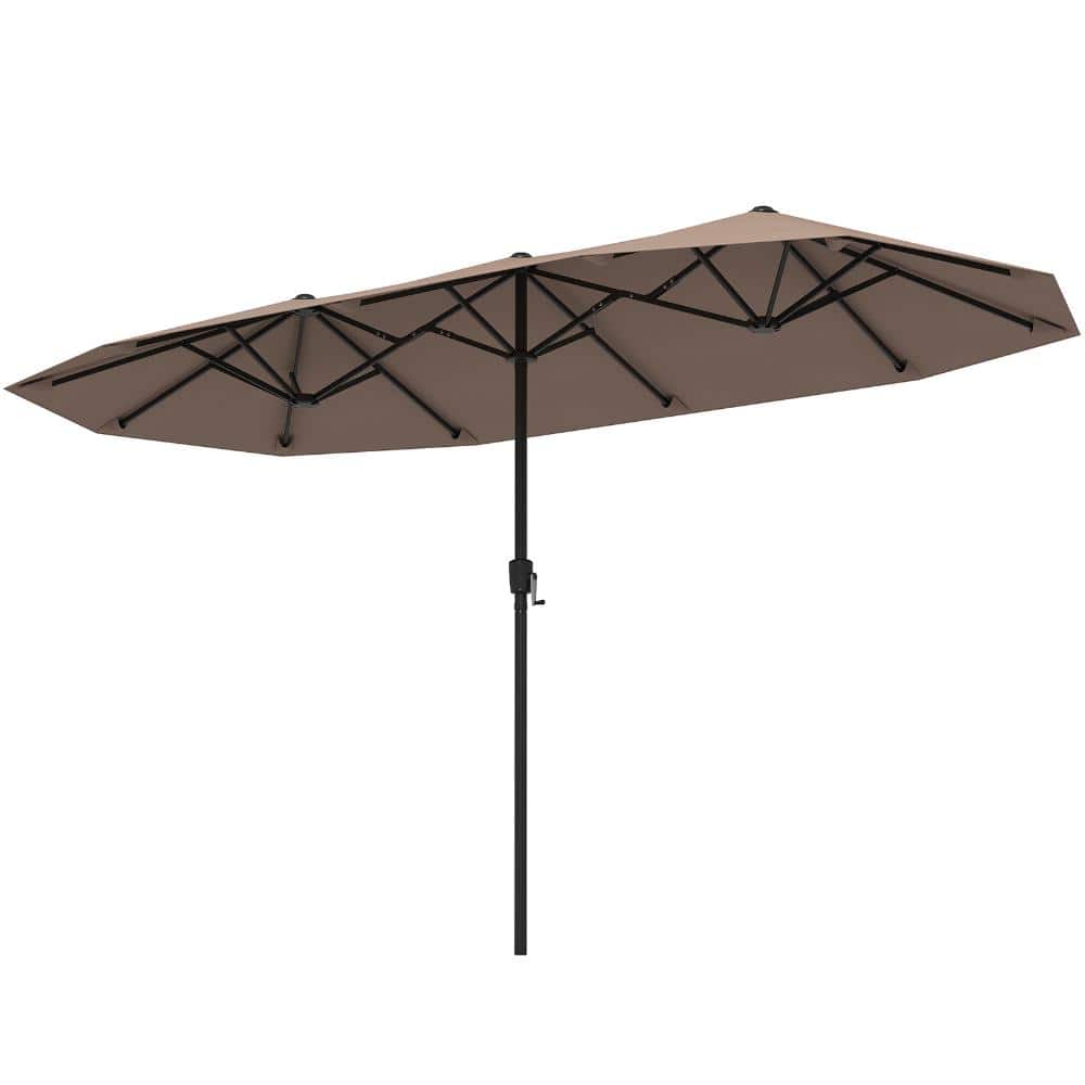 13 ft. Polyester and Metal Double-Sided Patio Umbrella with Crank Lift for Patio, Deck and Poolside, Coffee price history on PriceWatchPro