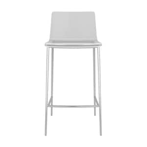 Charlie 25.99 in. Clear Low Back Metal Counter Stool with Acrylic Seat Set of Two