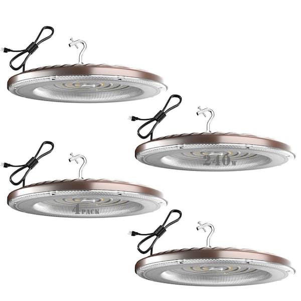 bulbeats 4Pack of 240W LED High Bay Light 36000LM High Bay LED Shop Lights AC100-277V Commercial Bay Lighting for Warehouse