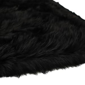 ''Cozy Collection'' 3x5 Ultra Soft Black Fluffy Faux Fur Sheepskin Area Rug