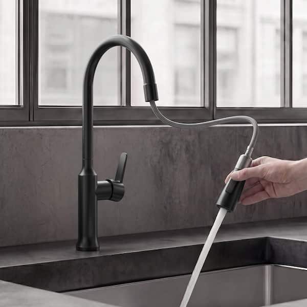 GRANDJOY 18.6 in. High Arc Brass Single Handle Single Hole Pull