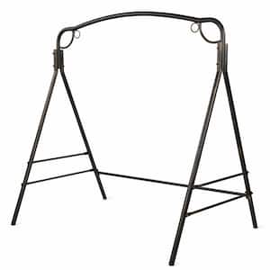 69.3 in. Antique Bronze Metal Patio Swing Stand Support 660 lbs., with Durable PU Coating, Upgraded 2-Side-Bar Design