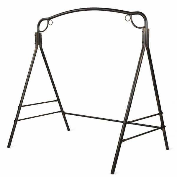 VINGLI 69.3 in. Antique Bronze Metal Patio Swing Stand Support 660 lbs., with Durable PU Coating, Upgraded 2-Side-Bar Design
