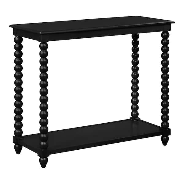 Elise 36 in. Black Finish Rectangle Wood Foyer Console Table