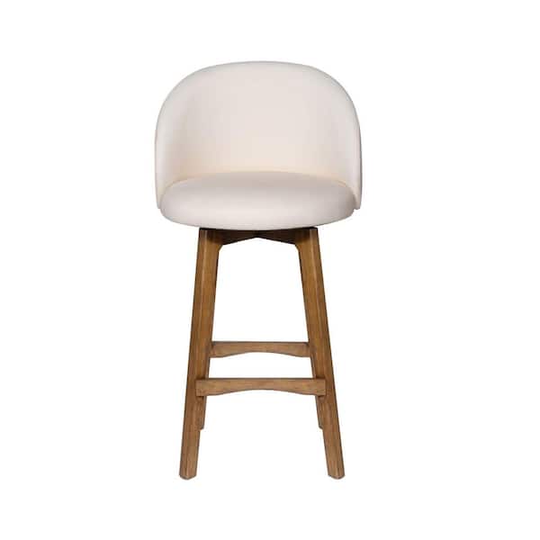 Garet Swivel Wood Bar Stool-Rustic Natural Finish