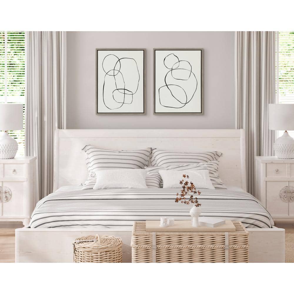 Sylvie Modern Abstract Black and White Canvas Art Set