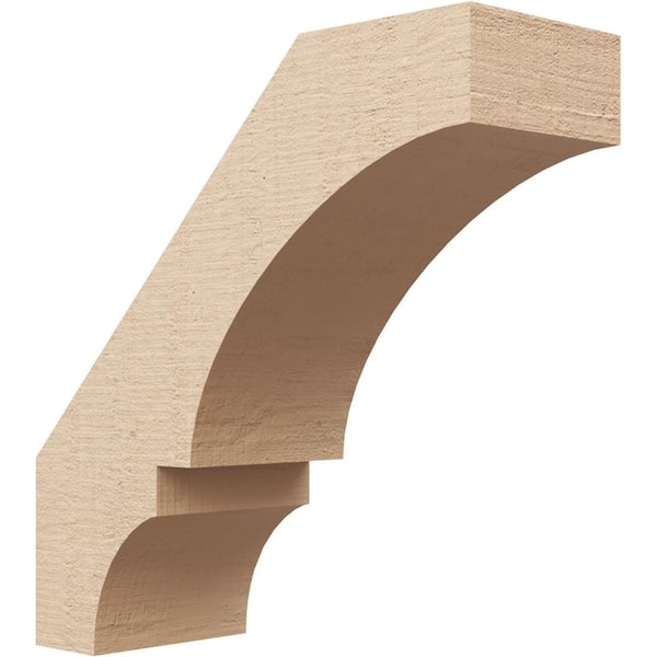 Ekena Millwork 5 in. x 14 in. x 14 in. Balboa Rough Cedar Woodgrain Timberthane Polyurethane Knee Brace, Primed