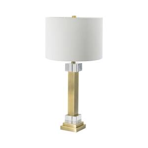 29 in. H 1-Light Gold Outdoor Table Lamp with Rectangle Shade (Set of 2)