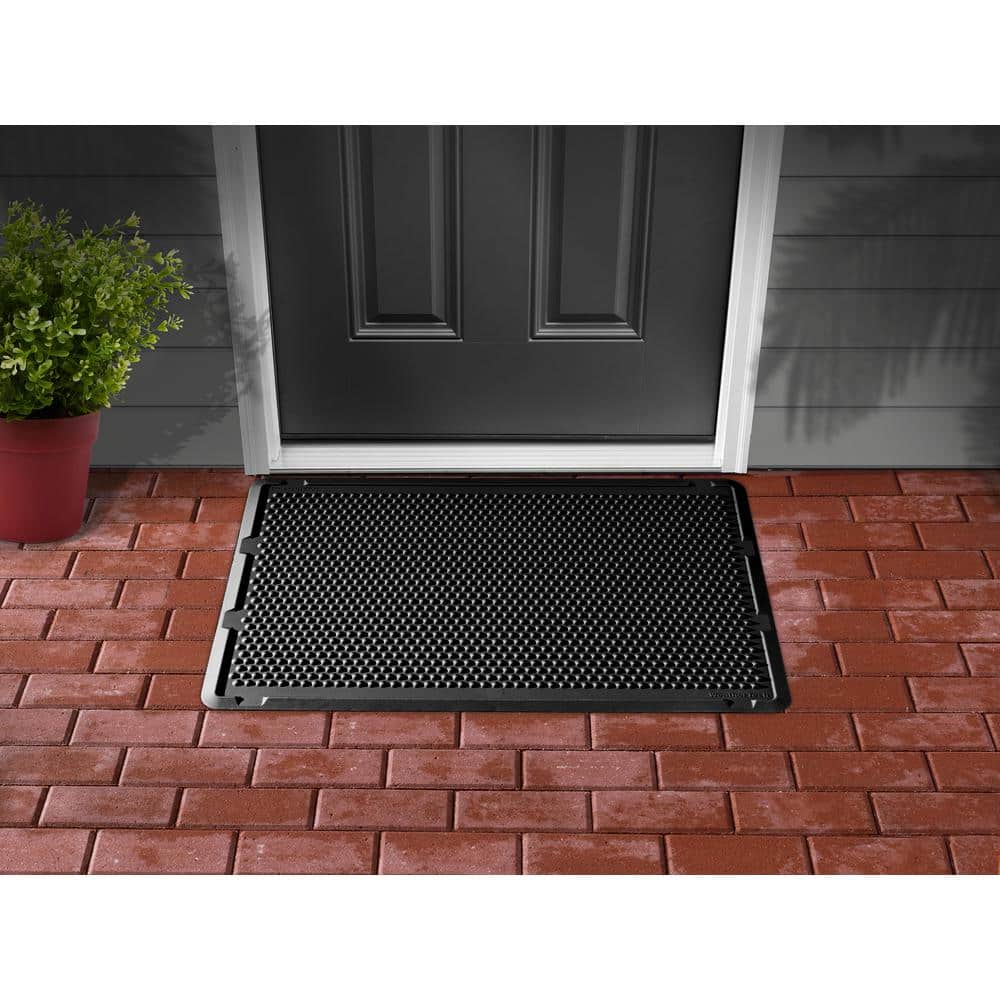 WeatherTech Black Rubber Outdoor Mat with Scraper Cones
