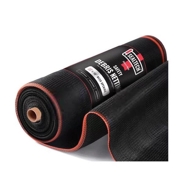 Black-8.5 ft. X 200 ft. Debris Netting Rolls-Fire Retardant,1/16 in. Mesh Roll