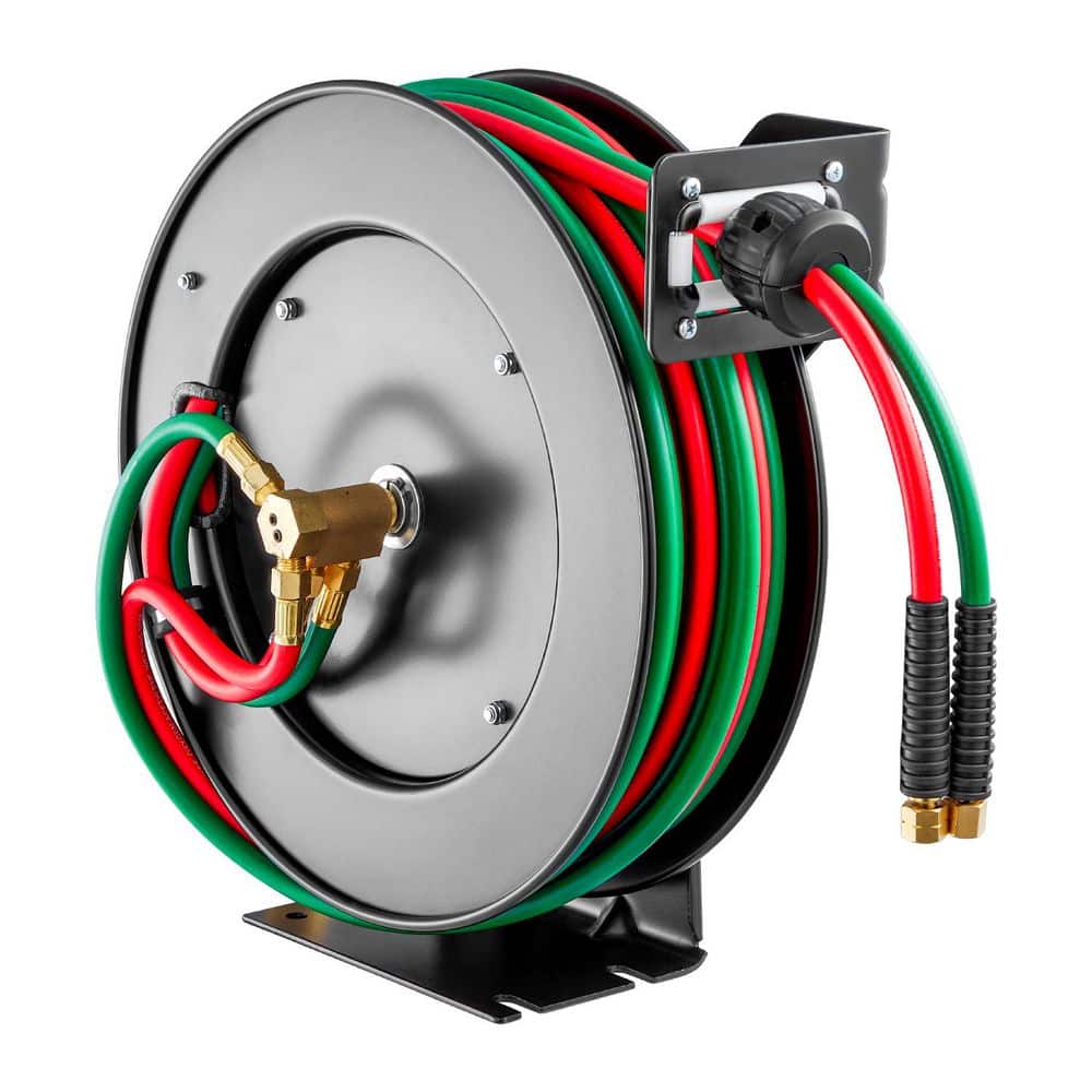 Retractable Welding Hose Reel, 1/4 in. x 50 ft. Twin Oxygen Acetylene Rubber Hose Max 300PSI-T Grade, for Workshops price history on PriceWatchPro