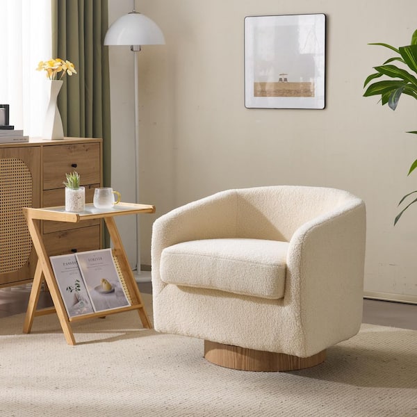 Karl home Khaki Barrel Chair with Swivel Base